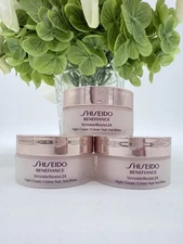 3 Shiseido Benefiance WrinkleResist 24 Night Cream Travel Size .62oz = Full Size
