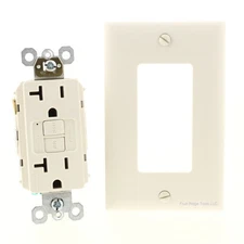 Pass & Seymour Lt Almond Self-Testing GFCI Receptacle Outlet 20A 2097LA
