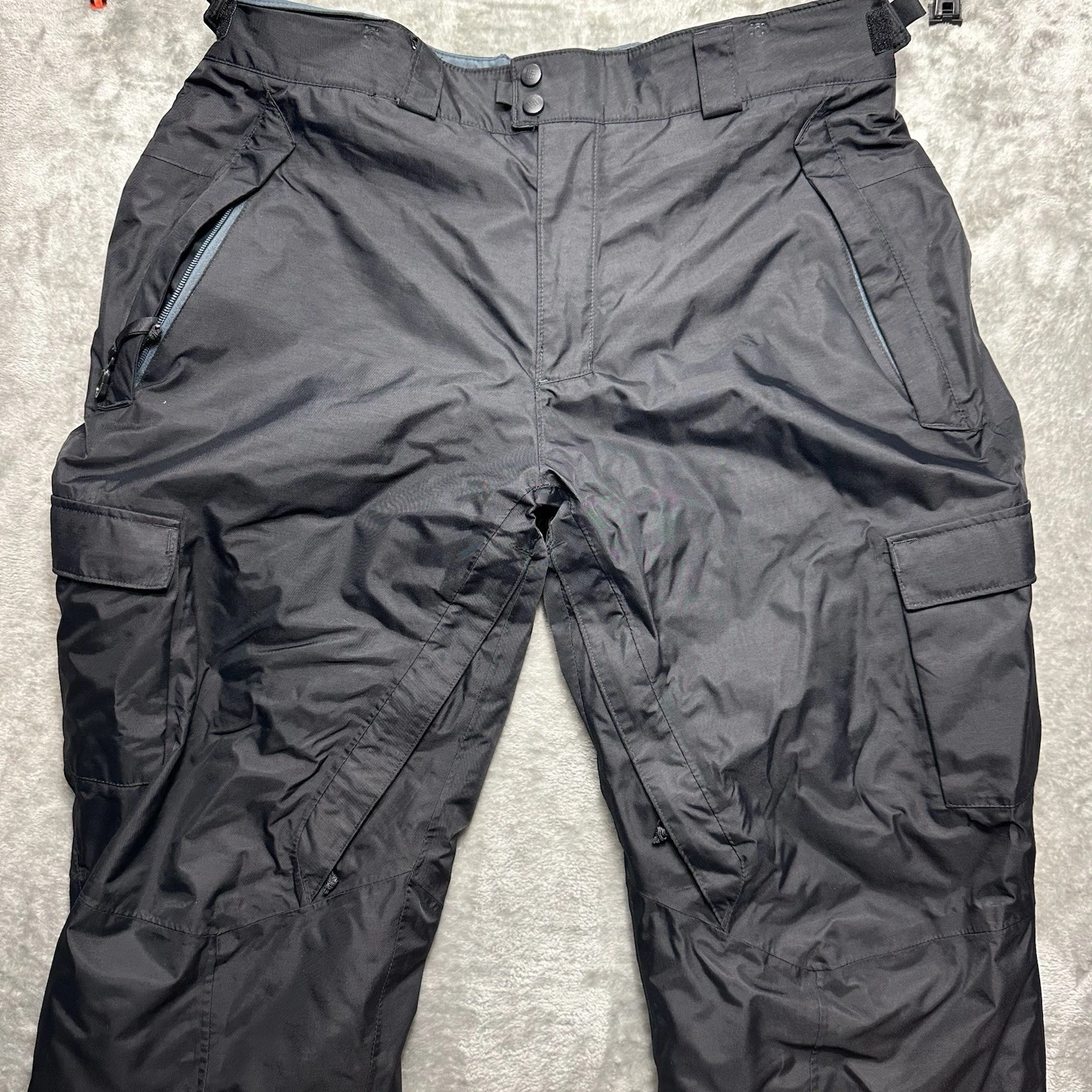 Columbia Omni-Tech Waterproof Breathable Snow Ski Pants Men's Black Cargo Sz XL