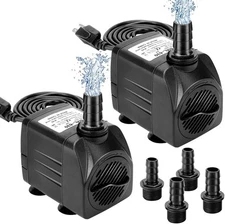 GROWNEER 2 Packs 550GPH Submersible Pump 30W Ultra Quiet Fountain 550 GPH 