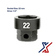 22mm. x 1/2" Drive Nano Socket / Stuby Socket by X1 Tools