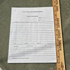 Vintage Detroit Toledo & Ironton Railroad Company Train Track Car Form Pad DT&I