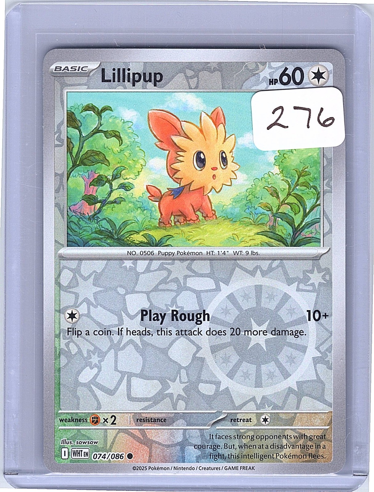 Lillipup Reverse Holo Common SV: White Flare 074/086 NM