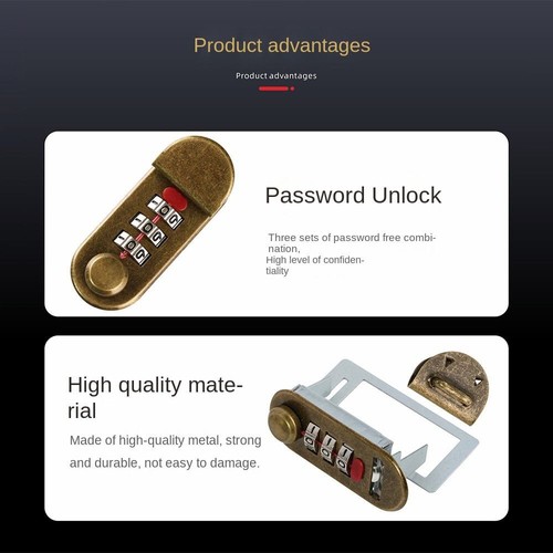 Fai da te Blocco password notebook Lega Serratura valigetta Bagagli - Afbeelding 5 van 19