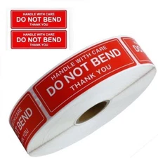 1x3 Do Not Bend Sticker Handle With Care Stickers Thank you 