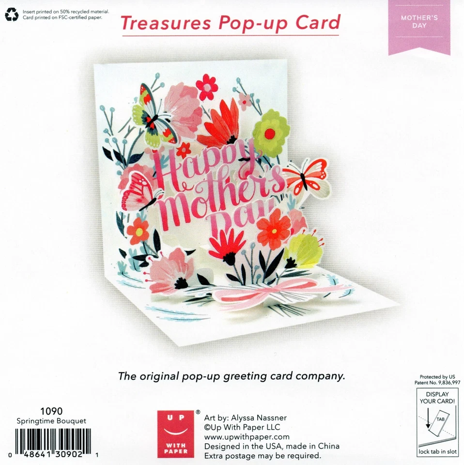 MOTHER'S DAY Pop-Up Card, "Springtime Bouquet" by Alyssa Nassner — Up With Paper - Image 3 of 4