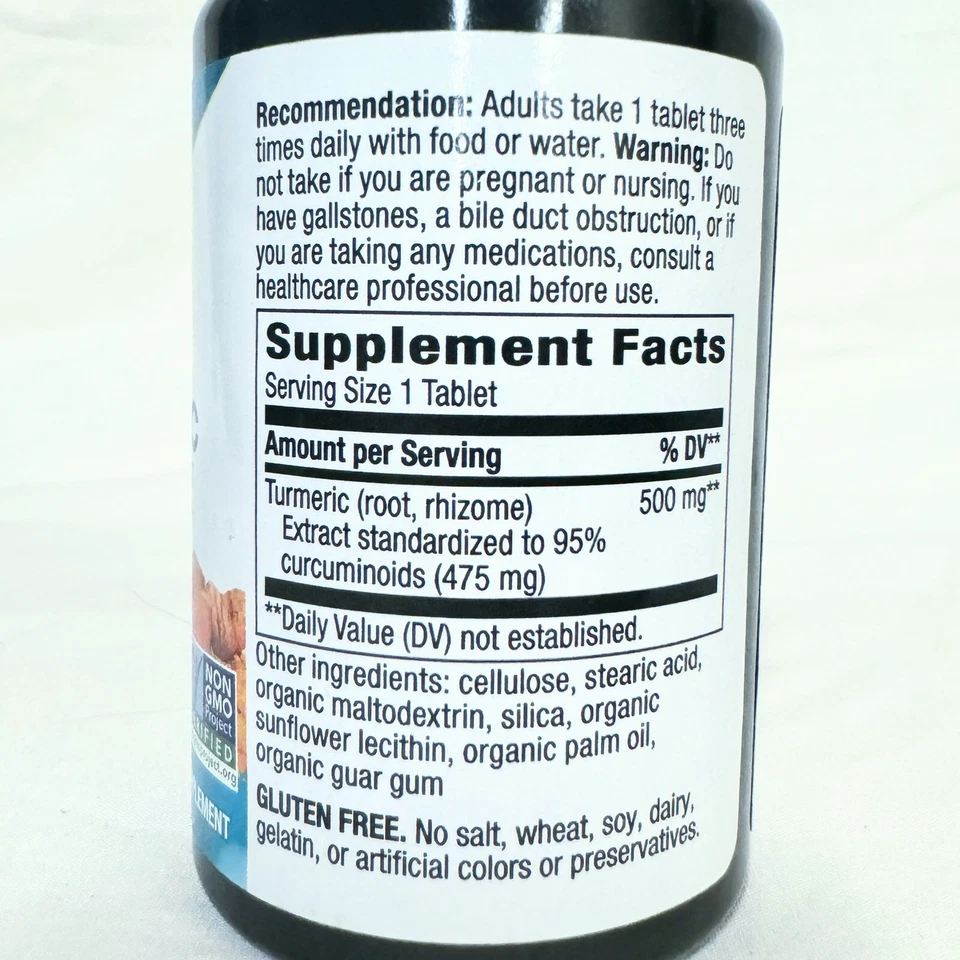 Nature's Way Turmeric Premium Extract Joint Health Antioxidant 60Ct BB:2/2027 - Image 2 of 3