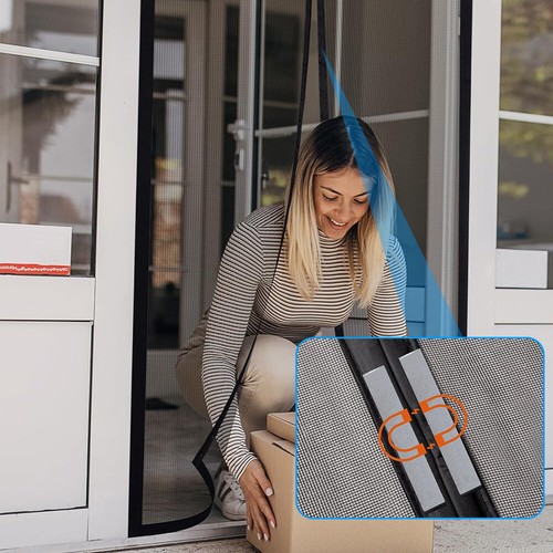 Zanzariera estiva tenda magnetica per porta mosche insetti 39 pollici x 83 pollici - Foto 9 di 10