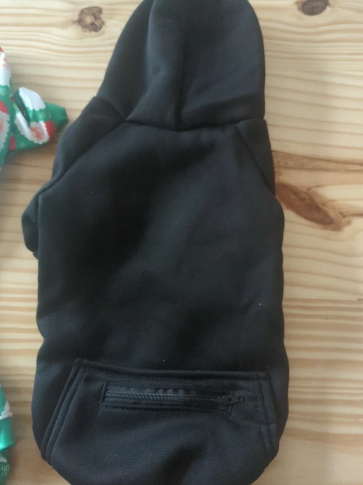 Roupa de cachorro roupa de cachorro com capuz para animais de estimação inverno cachorro preto suéter macio grande LG x2 - Imagem 2 de 4