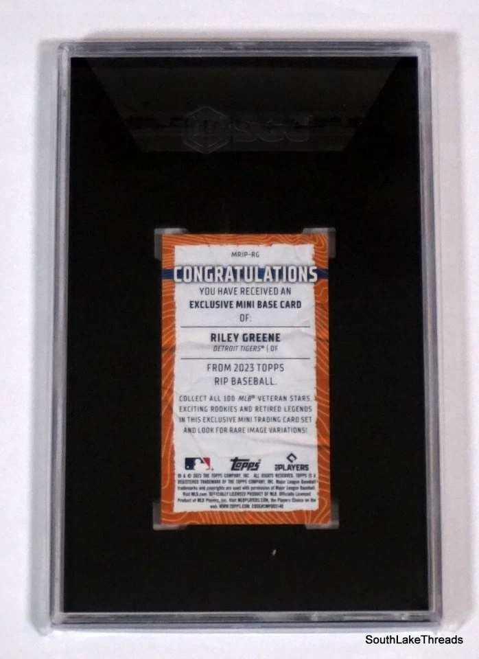2023 Topps Rip Mini Orange Yellow Ripple Rookie Riley Greene RC /65 SGC 10 TIGER - Image 2 of 2