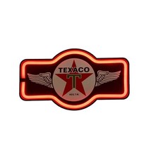 Texaco Sign Old Fashion Faux Neon Plaque Garage Man Cave Decor Gift