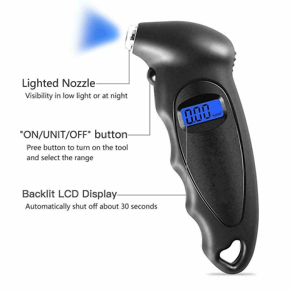 Digital Tire Air Pressure Gauge Meter Tester Car Truck Car LCD Display
