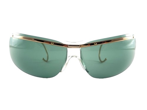 Versace Vintage Sunglasses Model 4105 Versace Model 4105 White RARE Floating Gold Coin Unisex Wrap  main image 3