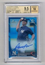 DOMINGO ACEVEDO 2016 BOWMAN CHROME BLUE REFRACTOR AUTO RC #22/150 BGS 9.5 10 