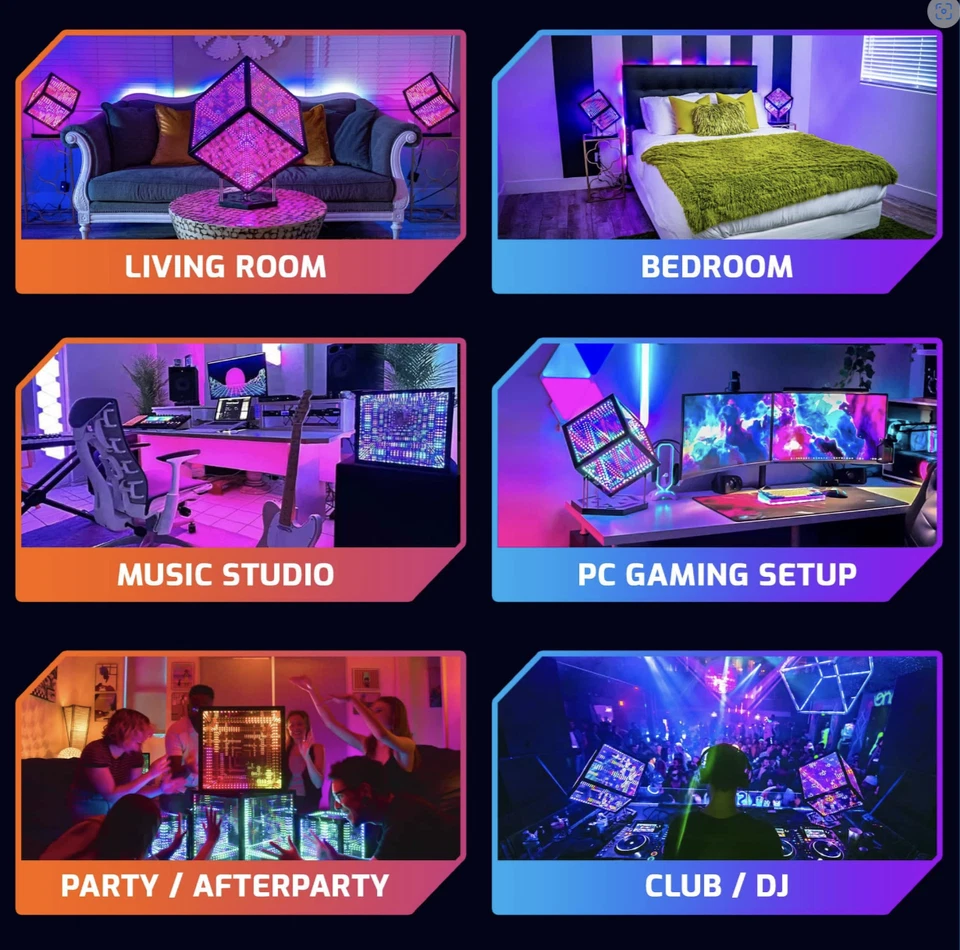 LED RGB Gaming Cube | Würfel Lampe mit Musikerkennung | Infinity Cube - Bild 2 von 4