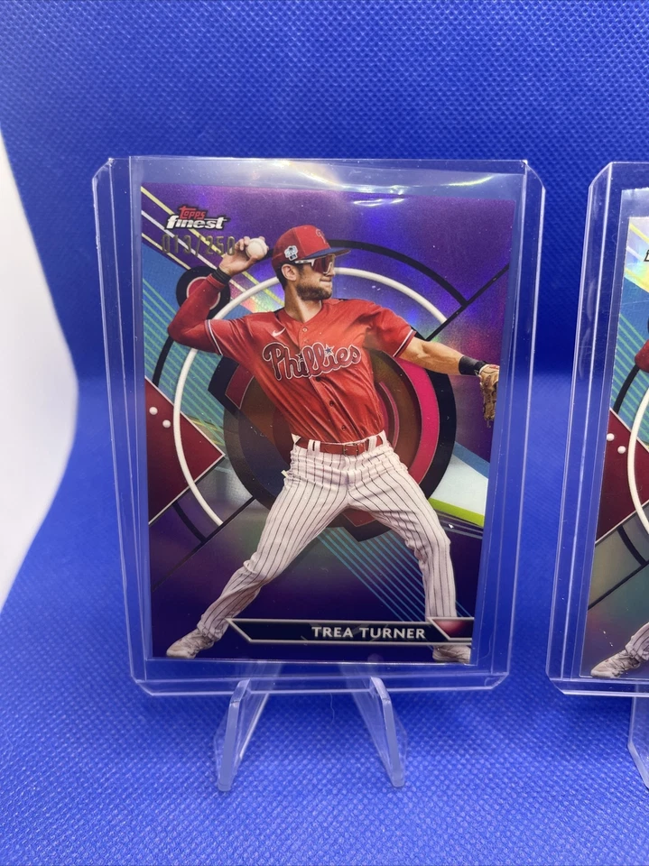 2023 Topps Finest - Purple Refractor #72 Trea Turner /250+Refractor Topps Finest - Image 2 of 4