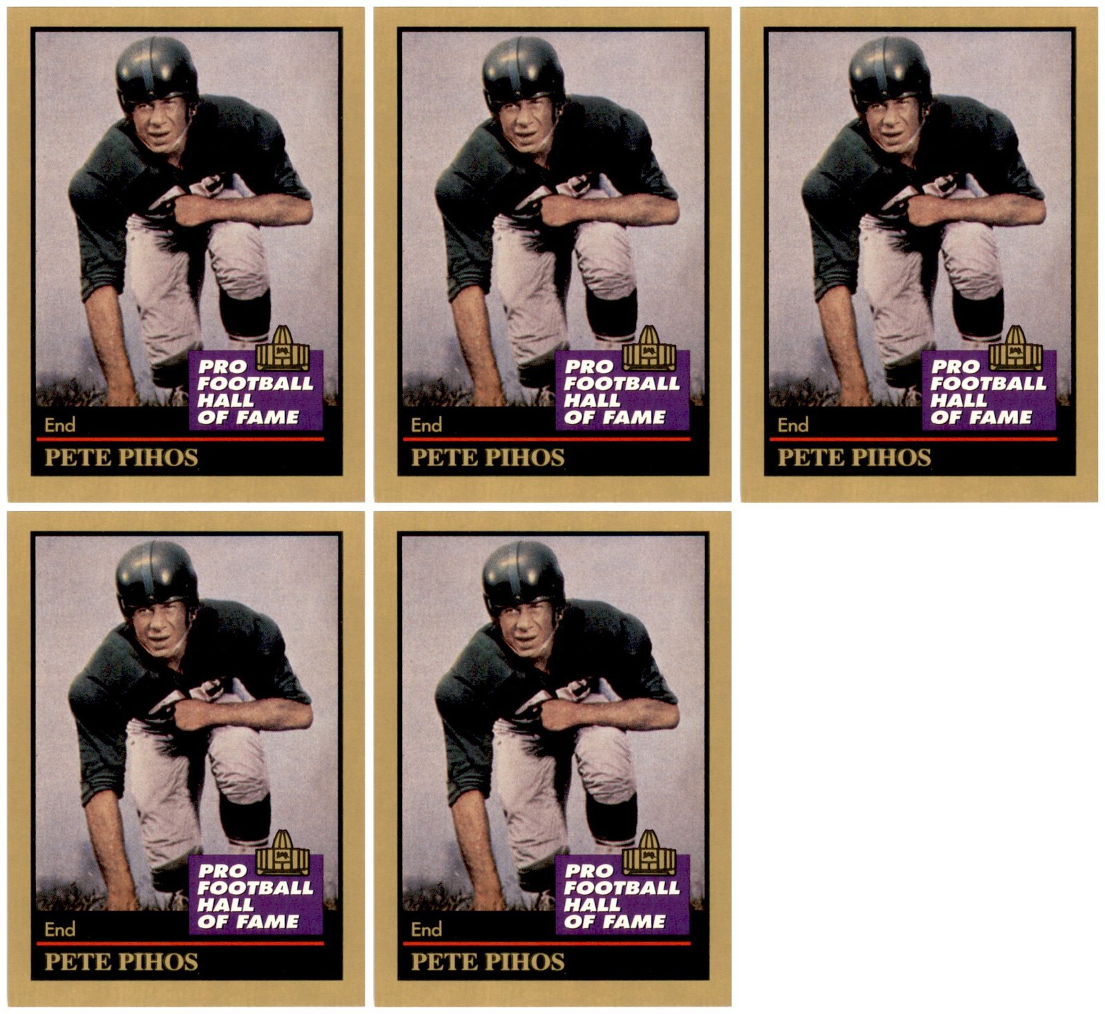 (5) 1991 ENOR Pro Football HOF #117 Pete Pihos Philadelphia Eagles Card Lot