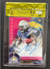 🏈 #1/10 Melvin Gordon 2015 BGS 9.5 RAW Topps Platinum Pink Refractor Auto RC