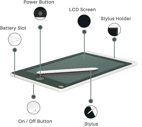 12 inch Digital LCD Writing Tablet Drawing Board with Lock Key Gifts Learning - Picture 33 of 40