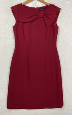 Tahari Dress Womens 4 Petite Sheath Sleeveless Bow Darted Office Work Cocktail