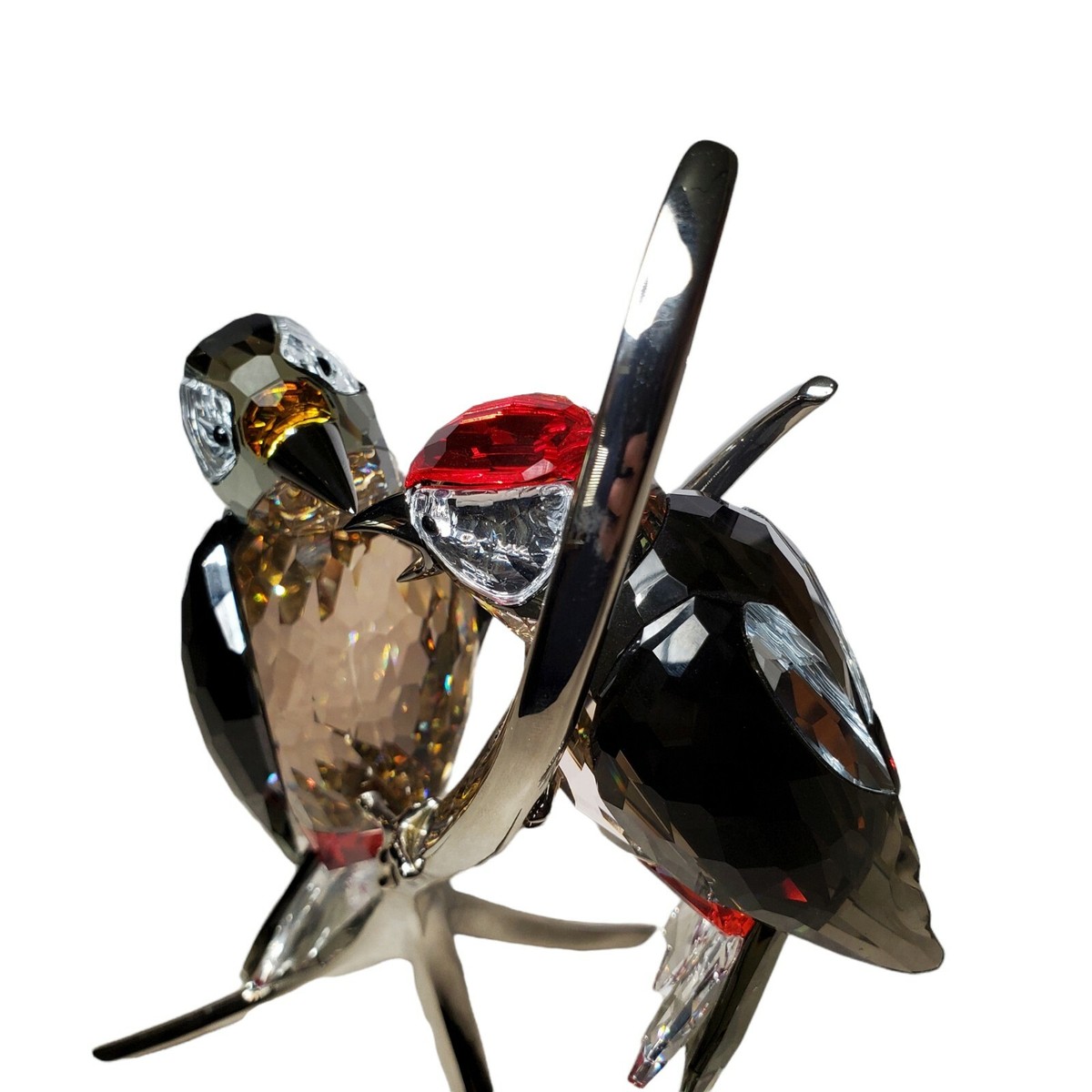 Swarovski Crystal Bird Woodpecker Black Diamond 957562 Retired