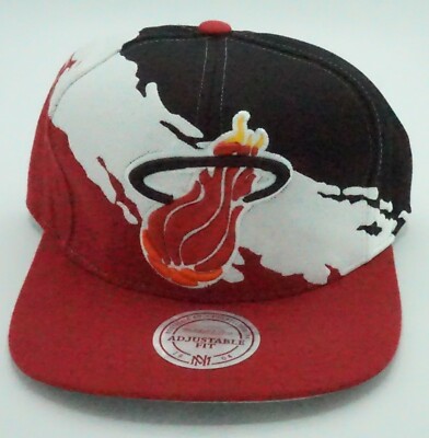 NBA Miami Heat Mitchell & Ness Adult Adjustable Paintbrush Cap M&N NEW