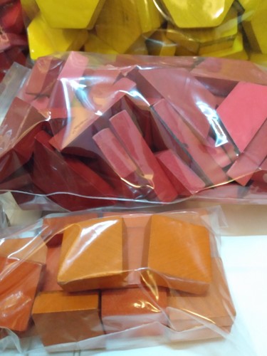 490 Geometric Pattern Shapes Blocks Primary Colors - Mostly Wooden, Some Plastic - Picture 3 of 7