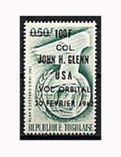 Togo, Sc #421, MNH, 1962, Space, Astronaut John Glenn Overprint Black