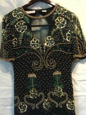 Formal Sequin Gown Green and Gold