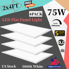 4pcs LED Flat Panel Troffer 2x4Ft 75W Edge-Lit Drop Ceiling Light Dimmable 0-10v