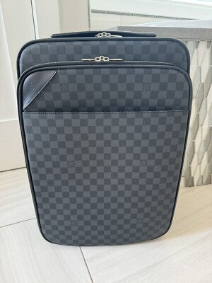 LOUIS VUITTON Damier Graphite Coated Canvas & Black Calfskin Leather Pegase 55