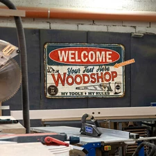 Persoanlized Woodshop Sign Woodwork Garage Decor Workshop Man Cave 108122002094