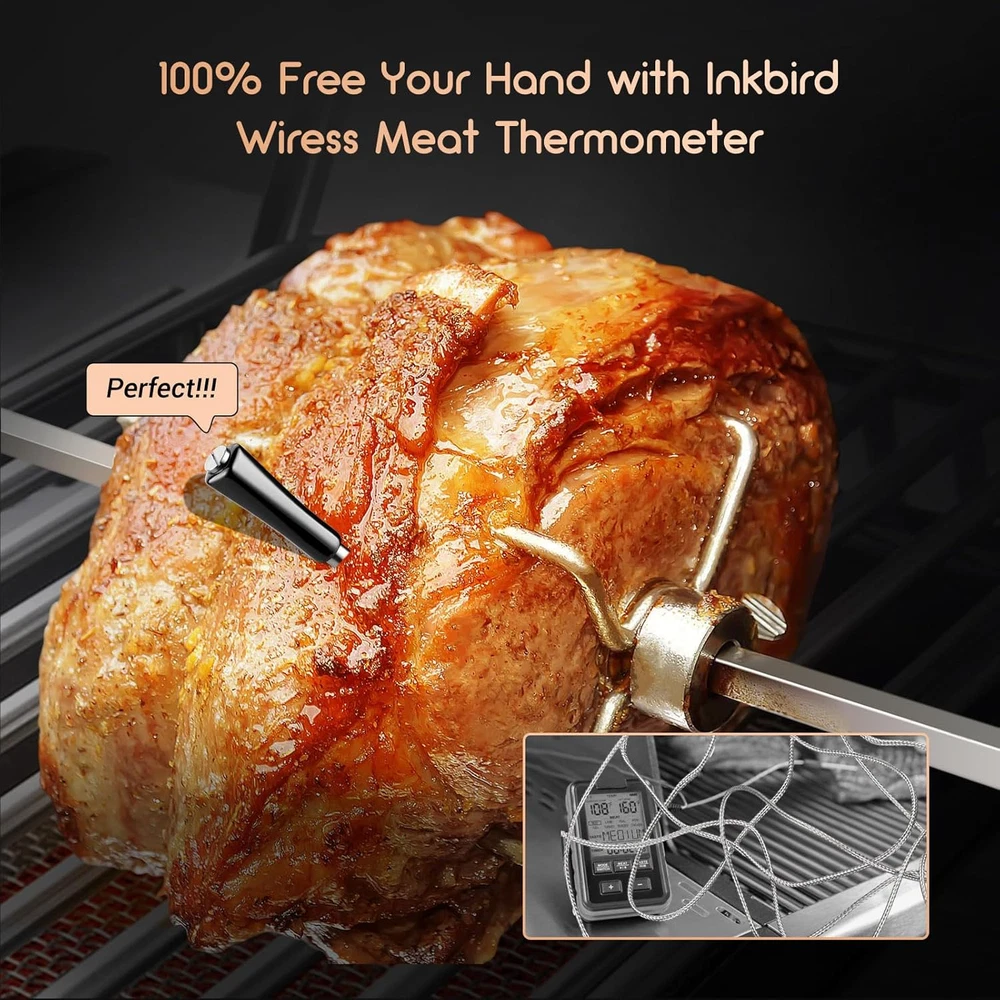 Meat Thermometer Wireless, Smart Bluetooth Meat Thermometer, IP67 Waterproof Wir