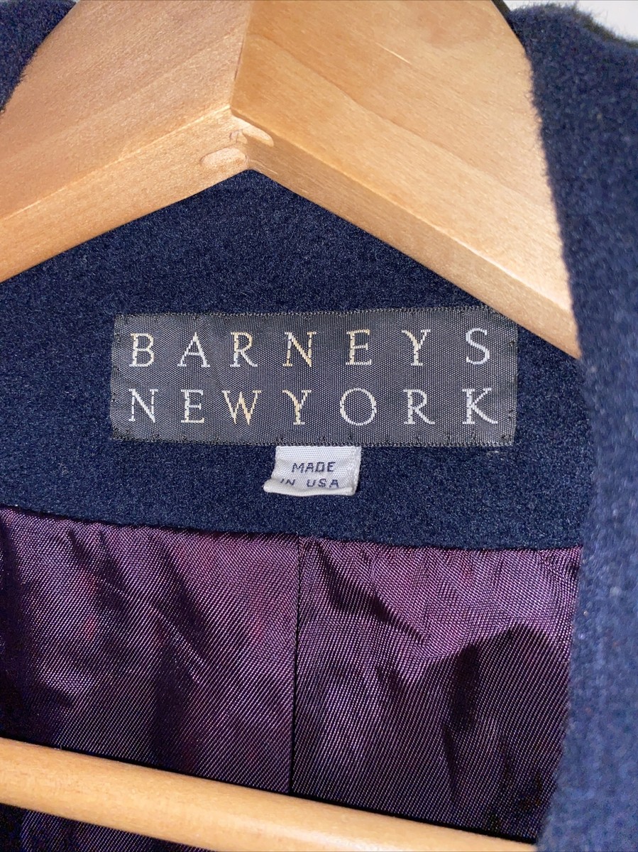 Barney's New York NYC Vtg 90s Nautical 8 Peacoat Jacket 100% Wool
