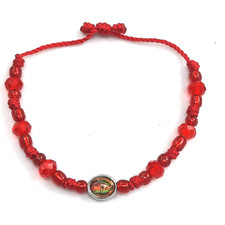 Baby Bracelet With Red Crystal And Red String With Guadalupe Amulet