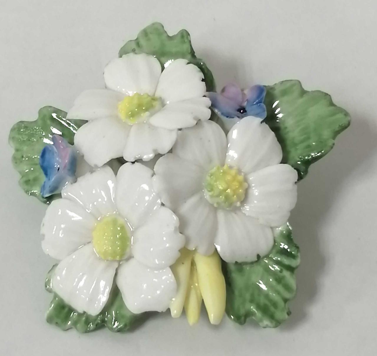 Royal Worcester English Fine Bone China Brooch Women'… Gem