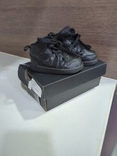 NIKE AIR JORDAN 1 MID TD "TRIPLE BLACK" Toddlers 4 Size 4C 640735-090