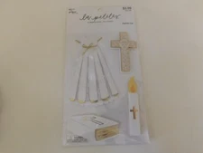 The paper studio la Petites Baptism Dimensional stickers 4pc