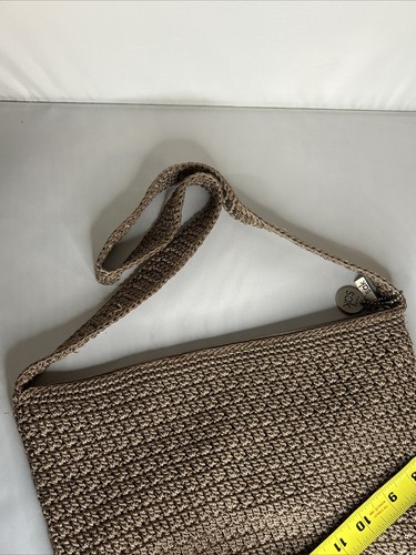 The Sak Crochet Bag Brown Crossbody Shoulder Travel Cruise Bag - Picture 12 of 12
