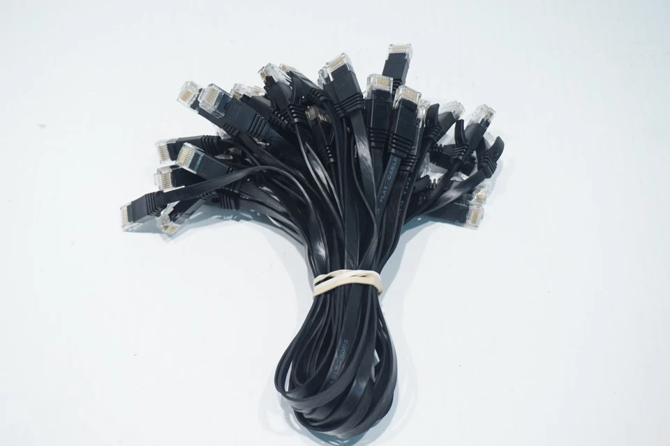 25 - JADAOL CAT6 FLAT ETHERNET CABLE 1FT - BLACK  - Image 2 of 4
