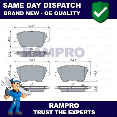 Rampro Rear Brake Pads Set Fits i30 Ceed 1.5 1.0 1.4 1.6 CRDi 58302G4A30