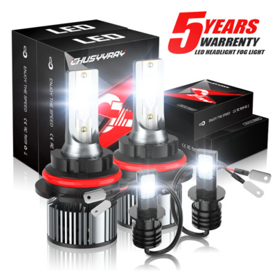 6000K LED Headlights + Fog Lights Bulbs Combo Kit C9B For Chrysler LHS 1994-1997