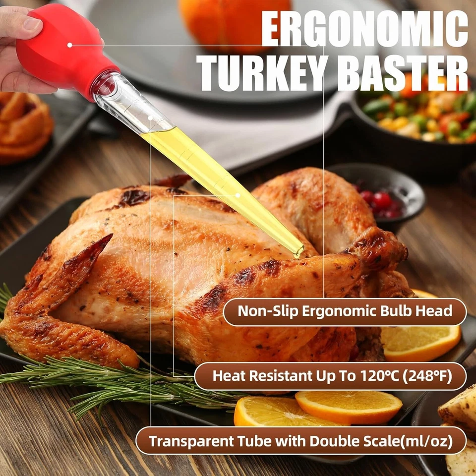 1.5 Oz Extra Large 11" Turkey BBQ Baster, Heat Resistant & Dishwasher Safe - Image 4 of 4