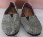 TOMS Size 7 Casual Canvas Slip On Comfort Flats Shoes Gray W7 Black Gray White — photo 2