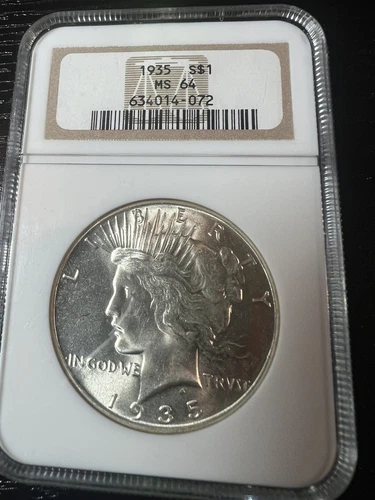 1935 P SILVER PEACE DOLLAR  NGC MS64