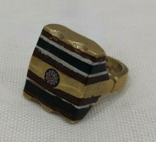 Ancient Vintage African Bronze Ring Engraved With Ebony Tribal Tuareg Size 7