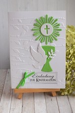 3d Einladungskarten Konfirmation Kommunion Taufe  Grün