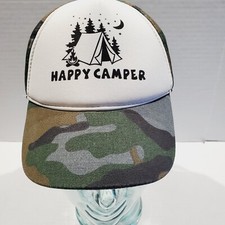 Happy Camper Baseball Hat womens or youth size