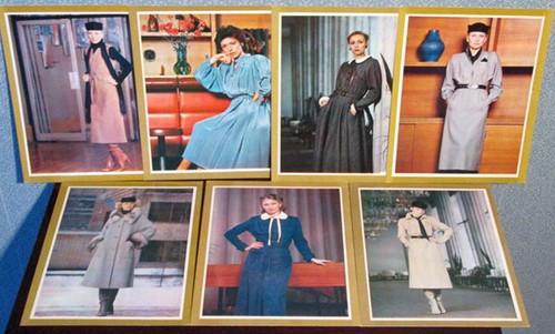 1979 15 LARGE RUSSIAN CARDS in folder SEWING PATTERNS on COATS SUITS DRESSES - Picture 3 of 4
