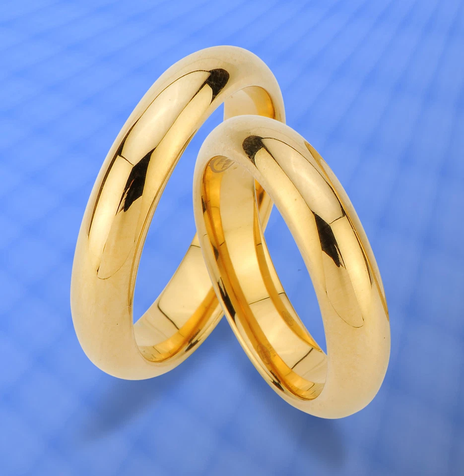 2 RINGE TRAURINGE EHERINGE,  IP GOLD Platierung , Wolfram ,  UNKRATZBAR  : JW29 - Bild 1 von 1